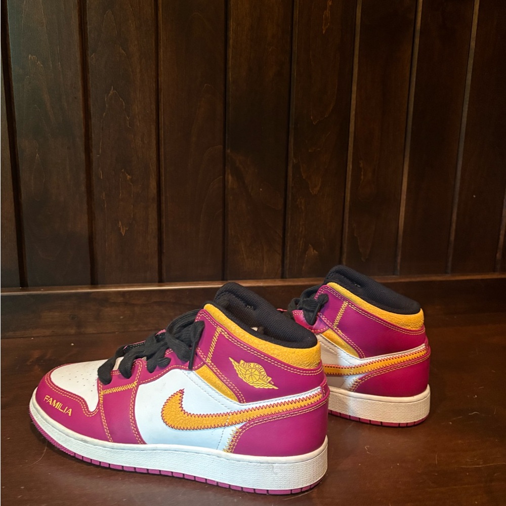Nike Air Jordan Mid Sneakers - Pink and Yellow